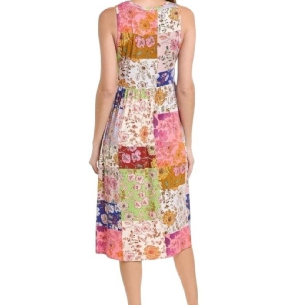Johnny Was Cosmo Patchwork Tea Length Tank Dress - Picture 7 of 11